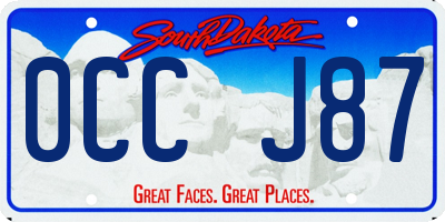 SD license plate 0CCJ87
