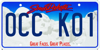 SD license plate 0CCK01