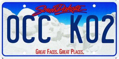 SD license plate 0CCK02