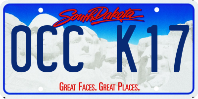 SD license plate 0CCK17