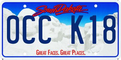 SD license plate 0CCK18