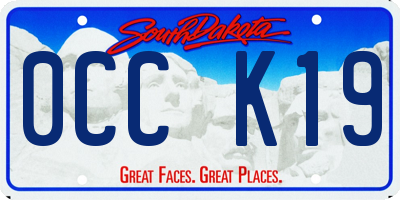 SD license plate 0CCK19
