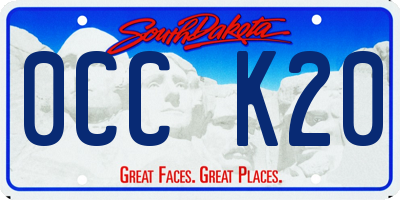 SD license plate 0CCK20