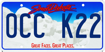 SD license plate 0CCK22