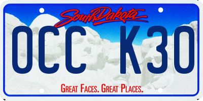 SD license plate 0CCK30