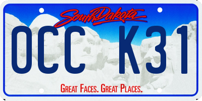 SD license plate 0CCK31