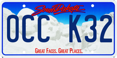 SD license plate 0CCK32