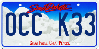 SD license plate 0CCK33