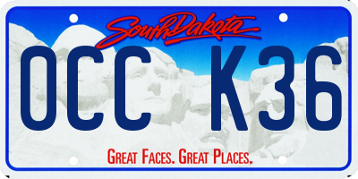 SD license plate 0CCK36