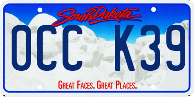 SD license plate 0CCK39