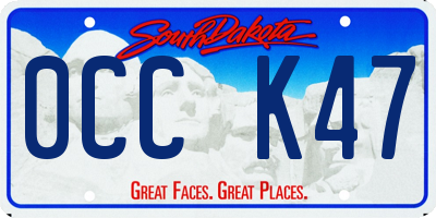 SD license plate 0CCK47