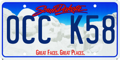 SD license plate 0CCK58