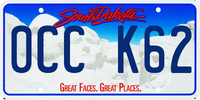SD license plate 0CCK62