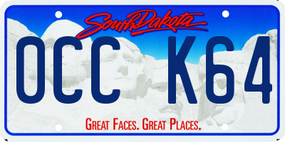 SD license plate 0CCK64
