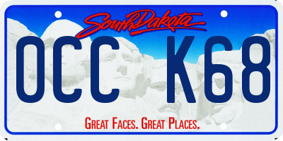 SD license plate 0CCK68