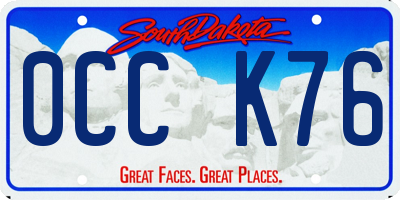 SD license plate 0CCK76