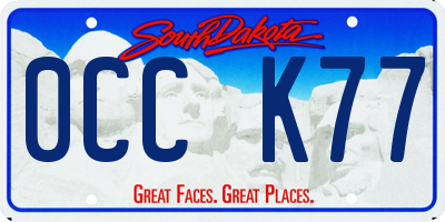 SD license plate 0CCK77