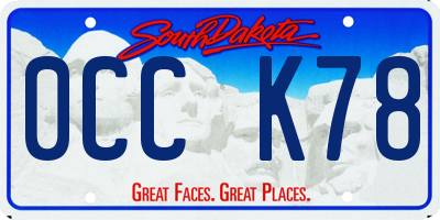 SD license plate 0CCK78