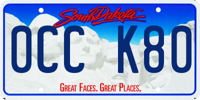 SD license plate 0CCK80