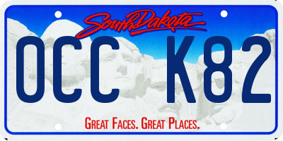 SD license plate 0CCK82
