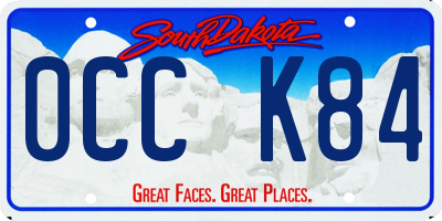 SD license plate 0CCK84