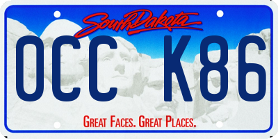 SD license plate 0CCK86