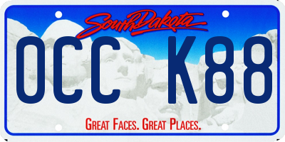 SD license plate 0CCK88