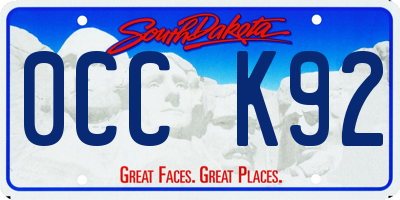 SD license plate 0CCK92