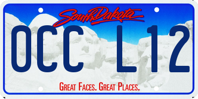 SD license plate 0CCL12