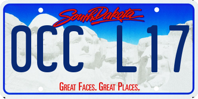 SD license plate 0CCL17