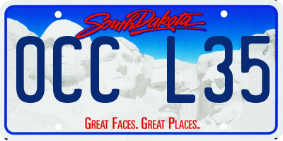 SD license plate 0CCL35