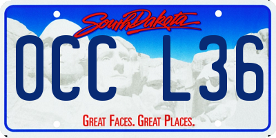 SD license plate 0CCL36