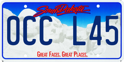 SD license plate 0CCL45