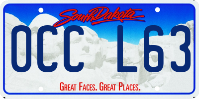 SD license plate 0CCL63
