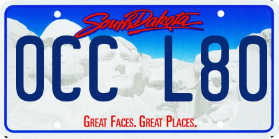SD license plate 0CCL80