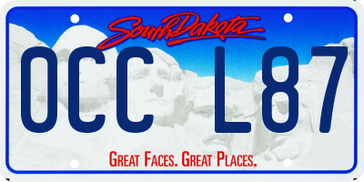 SD license plate 0CCL87