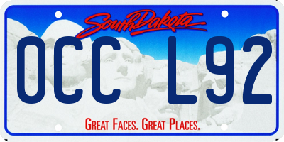 SD license plate 0CCL92