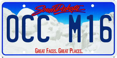 SD license plate 0CCM16