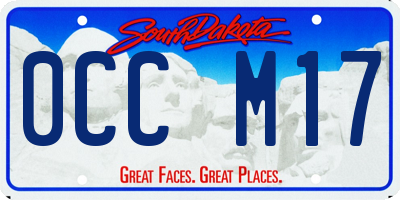 SD license plate 0CCM17