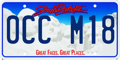 SD license plate 0CCM18