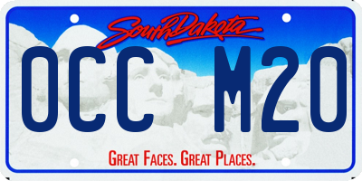 SD license plate 0CCM20