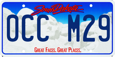 SD license plate 0CCM29
