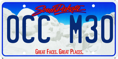 SD license plate 0CCM30