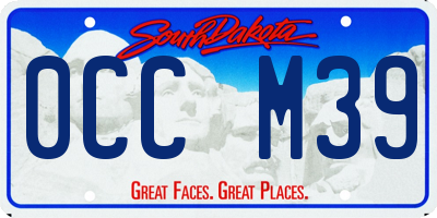 SD license plate 0CCM39