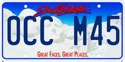 SD license plate 0CCM45