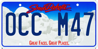SD license plate 0CCM47