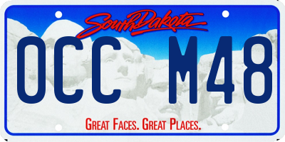 SD license plate 0CCM48