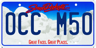 SD license plate 0CCM50
