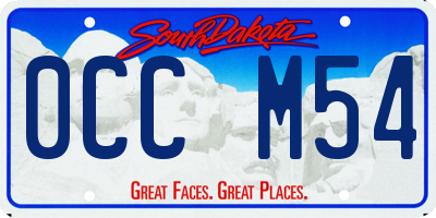 SD license plate 0CCM54