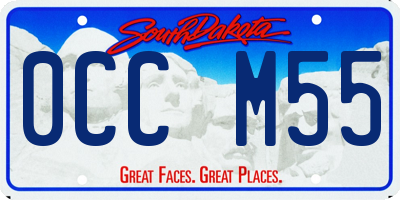 SD license plate 0CCM55